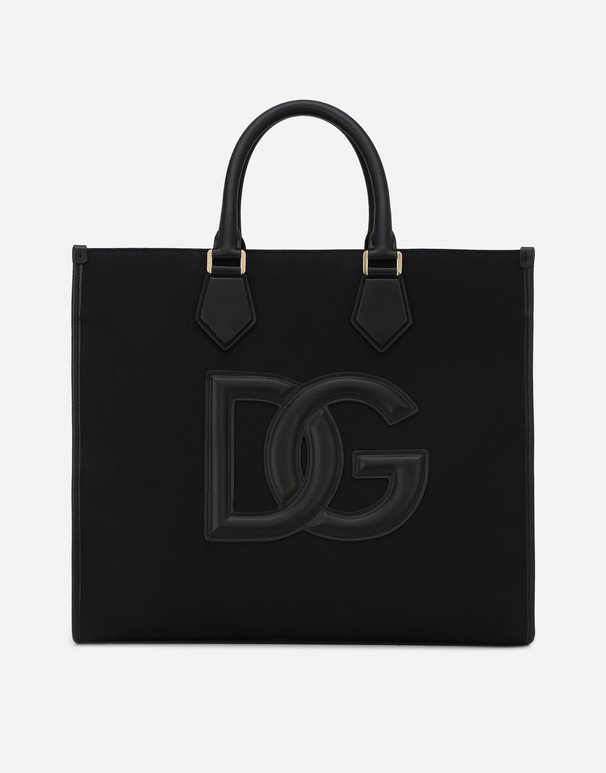 Dolce & Gabbana Canvas shopper with calfskin nappa details Print BM2274AO667