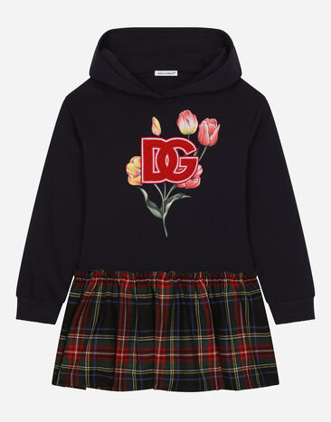 ${brand} Tartan jersey and wool-blend dress ${colorDescription} ${masterID}