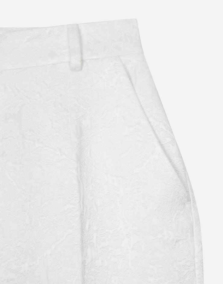 Dolce & Gabbana ブロケード シガレットパンツ ホワイト FTAM2TFJTBV
