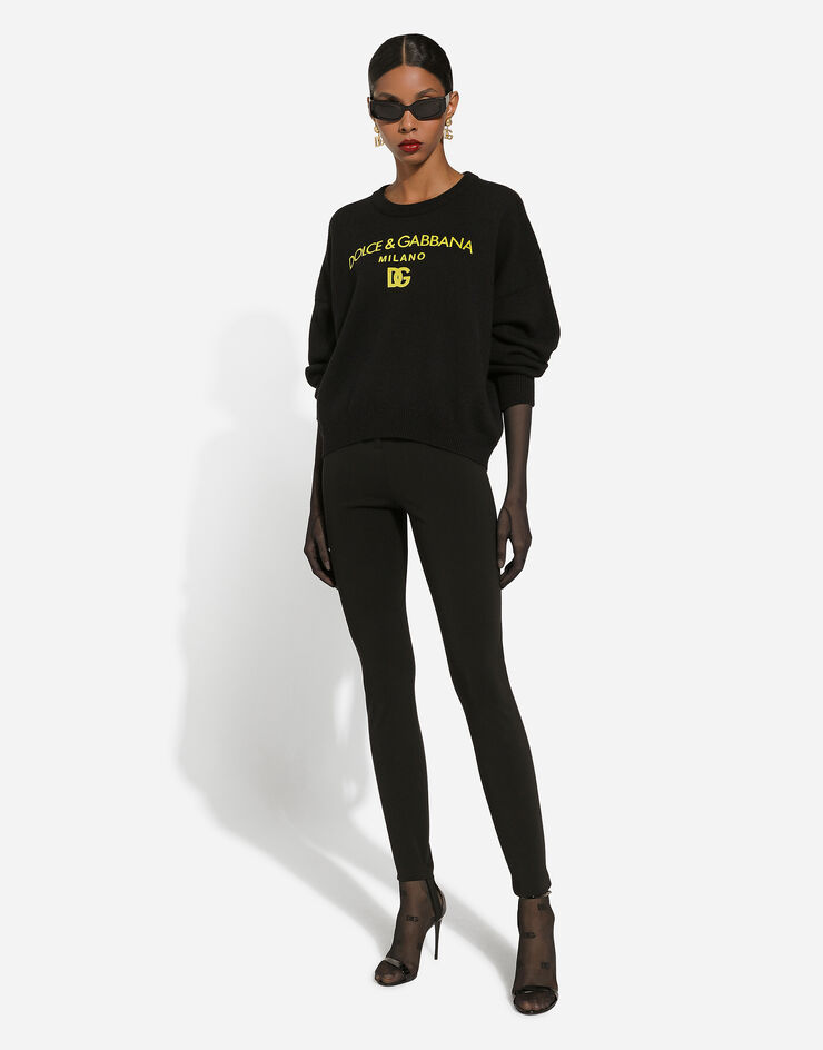 Dolce & Gabbana Leggings à étrier en jersey maille Milano Noir FTC2HTFUGN7