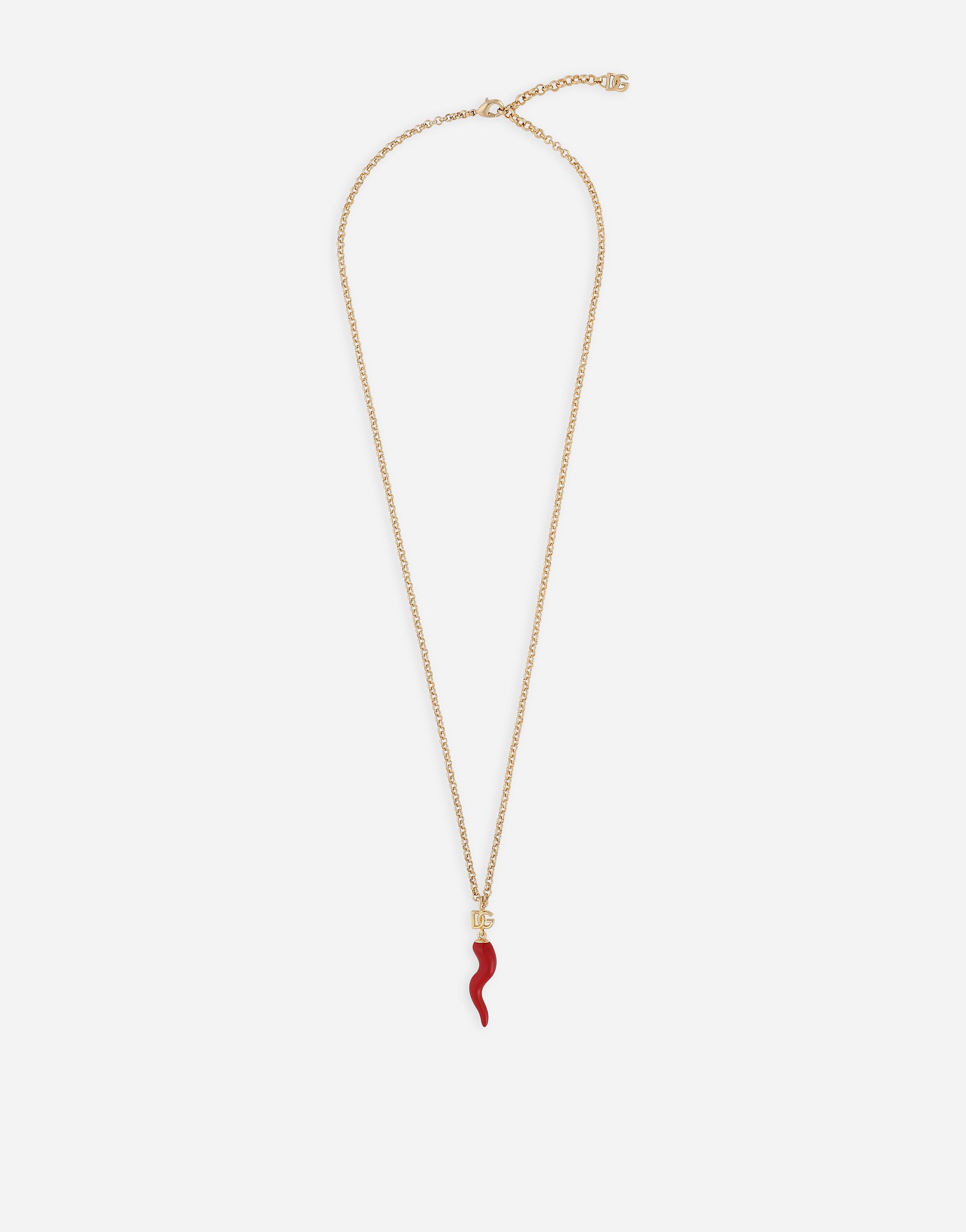 ${brand} Necklace with DG logo and horn charm ${colorDescription} ${masterID}