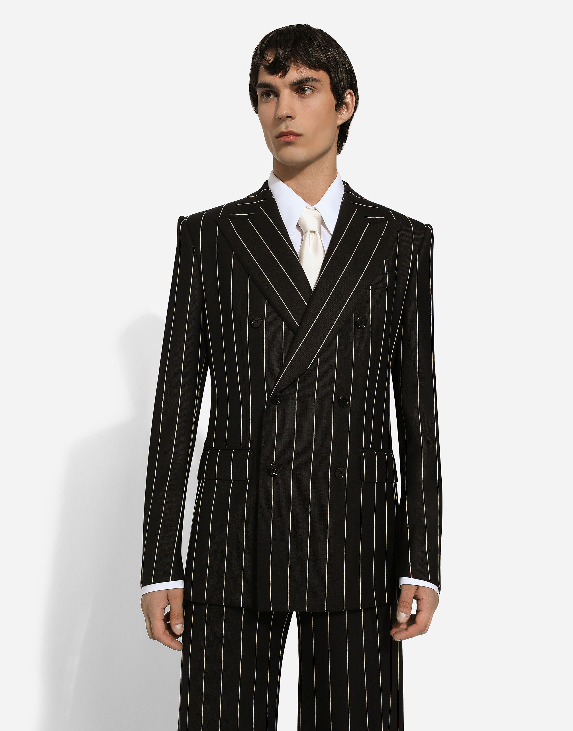 Double-breasted pinstripe Sicilia-fit jacket in Multicolor for 