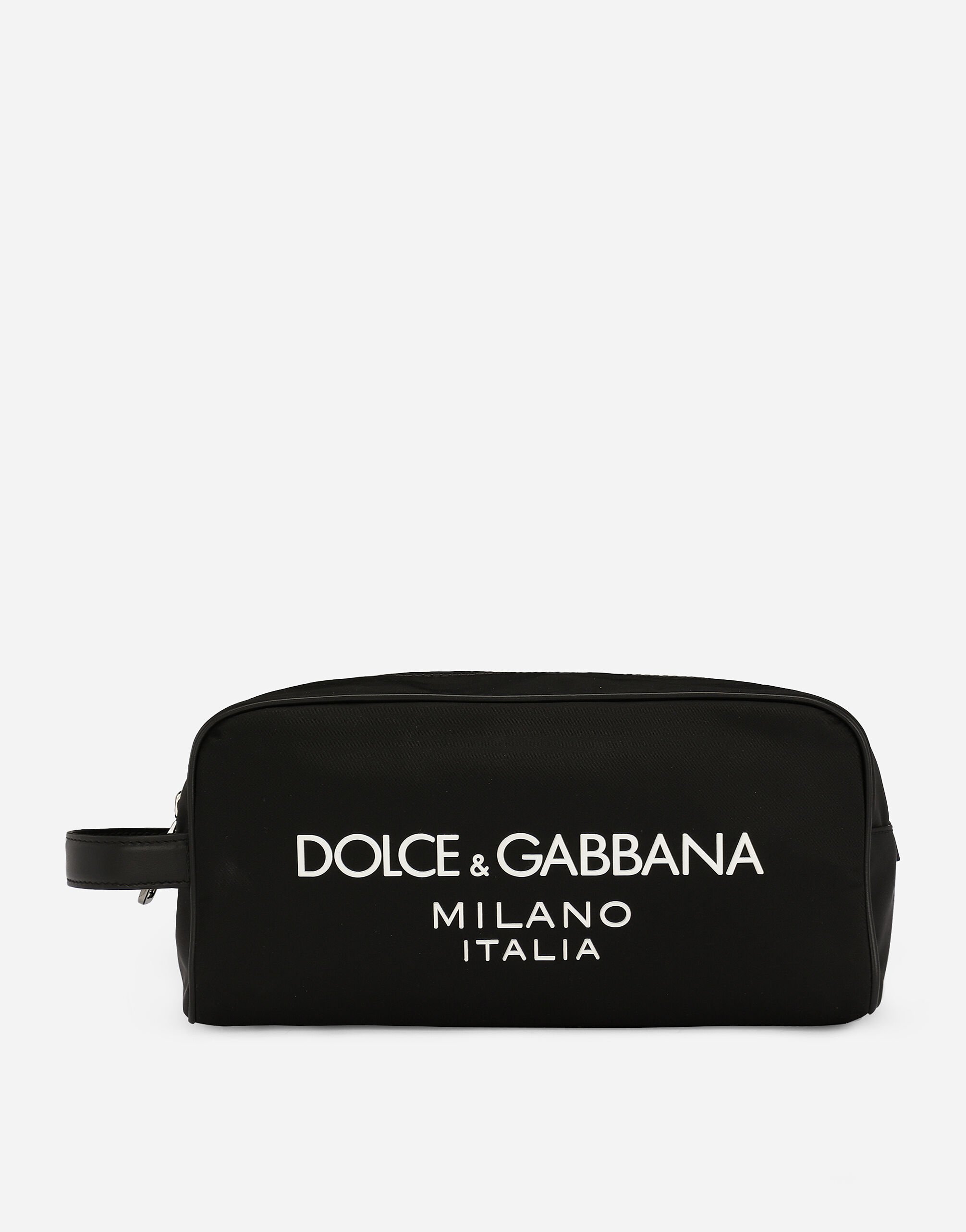 ブラックのメンズ ミニポーチ ナイロン ラバライズドロゴ | Dolce&Gabbana®