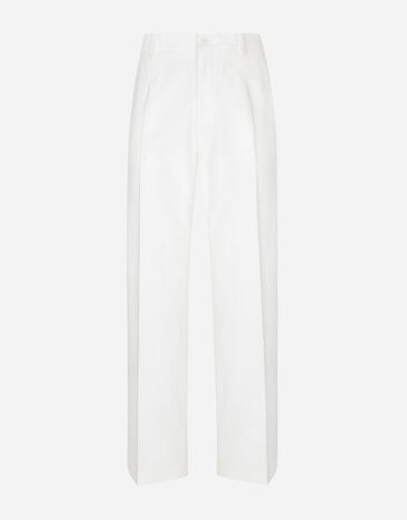 Dolce & Gabbana Straight-leg cotton gabardine pants White GYZMHTFU60L