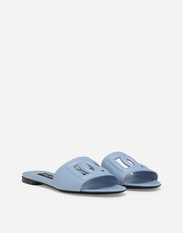 Dolce & Gabbana Calfskin sliders Light Blue CQ0436AY329