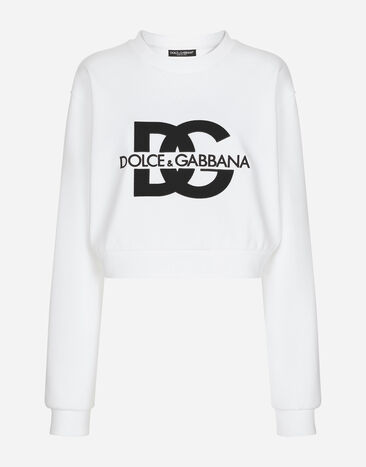 Dolce & Gabbana Felpa in jersey con ricamo logo DG Stampa F8U74TII7EP