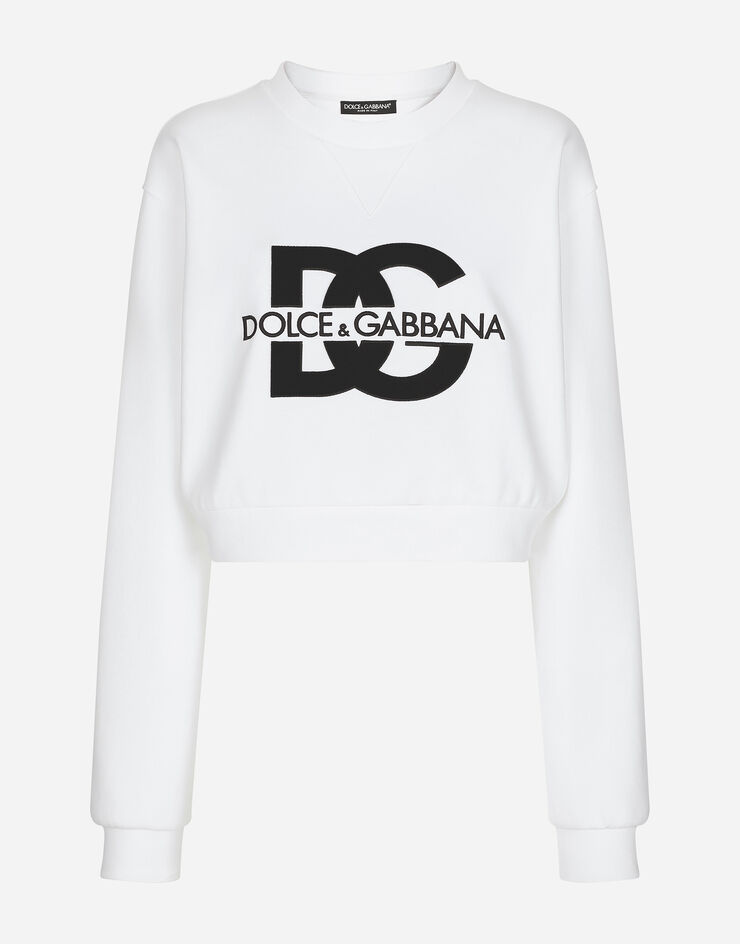 Dolce & Gabbana Jersey sweatshirt with DG logo embroidery ホワイト F9R55ZGDB7B