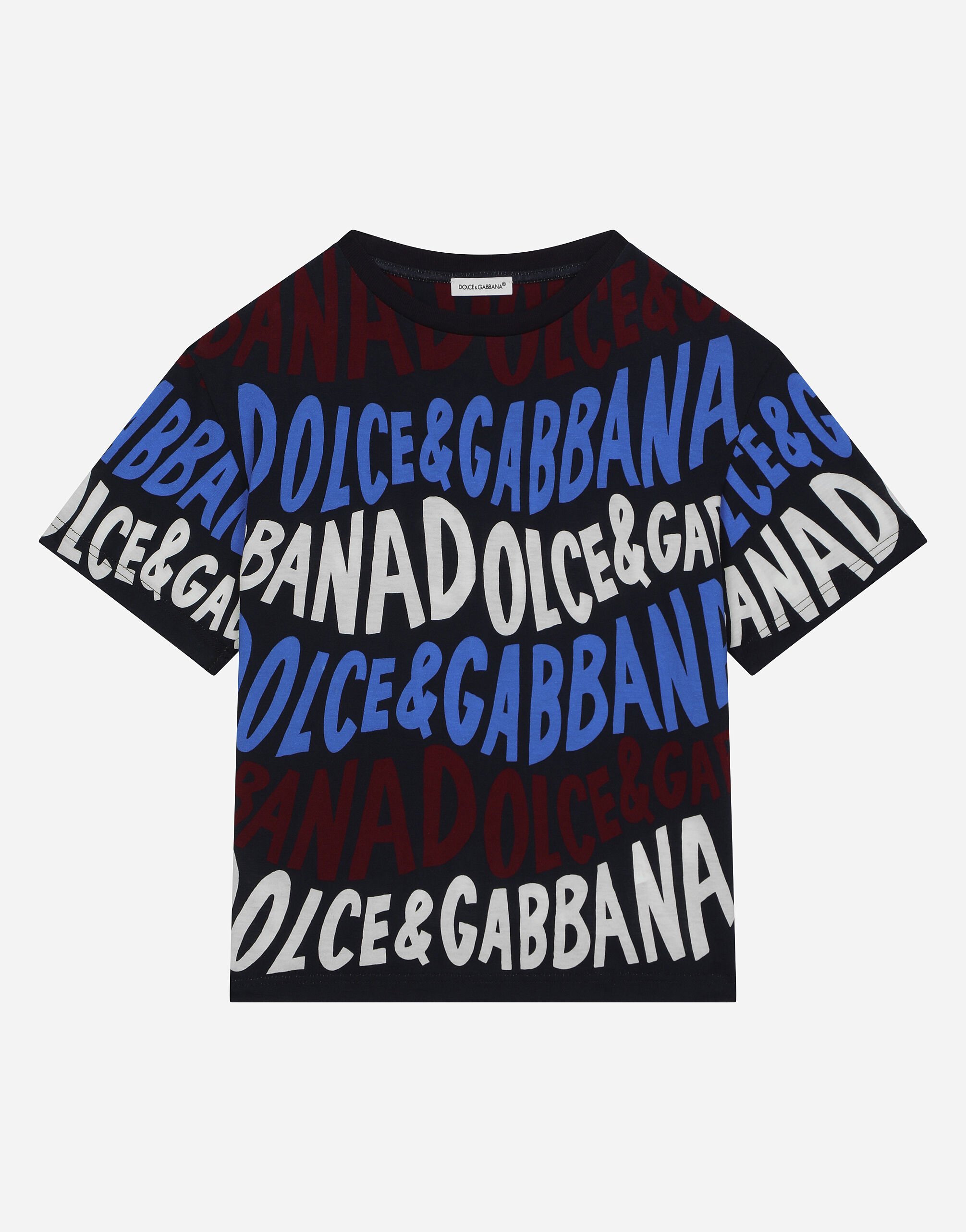 ${brand} T-shirt en jersey à imprimé logo Dolce&Gabbana ${colorDescription} ${masterID}