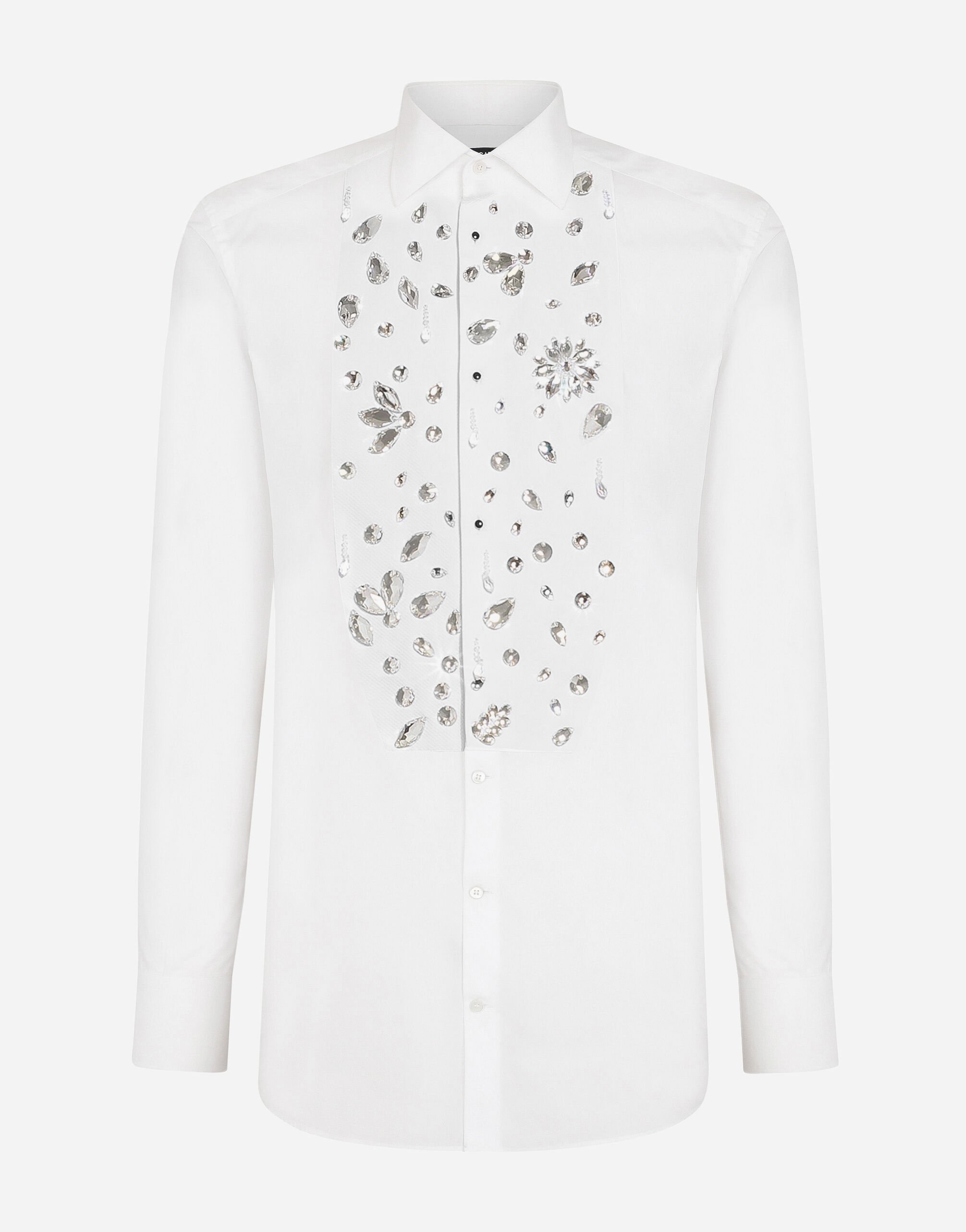 ${brand} Gold-fit tuxedo shirt with rhinestone embroidery ${colorDescription} ${masterID}