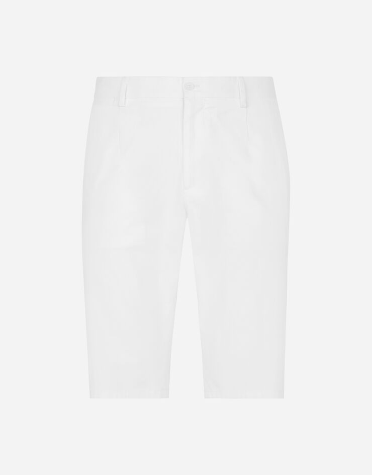 Dolce & Gabbana Stretch cotton shorts with DG patch White GWRREZGG869