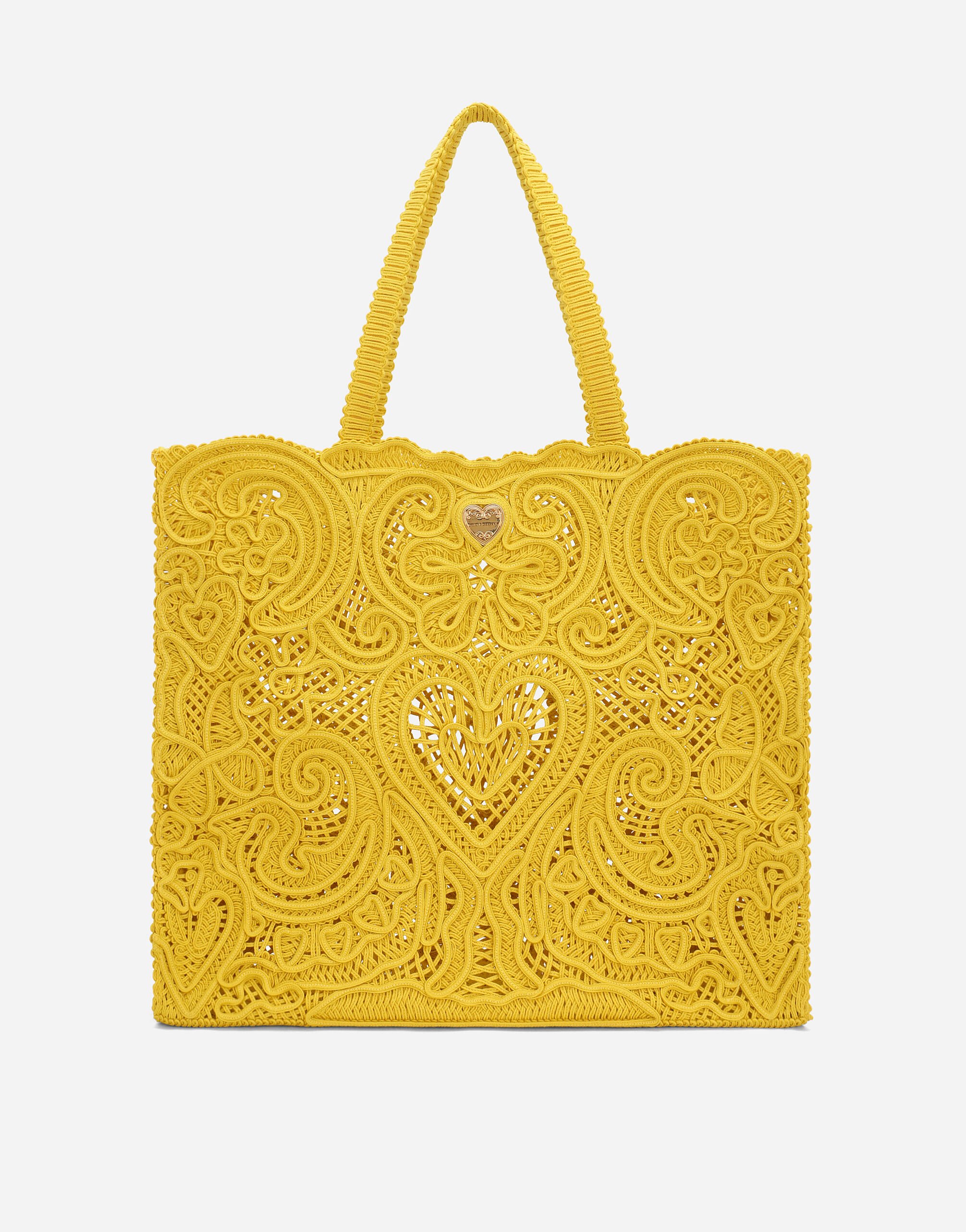 Dolce & Gabbana حقيبة تسوق بياتريس كبيرة أصفر BB6003A1001