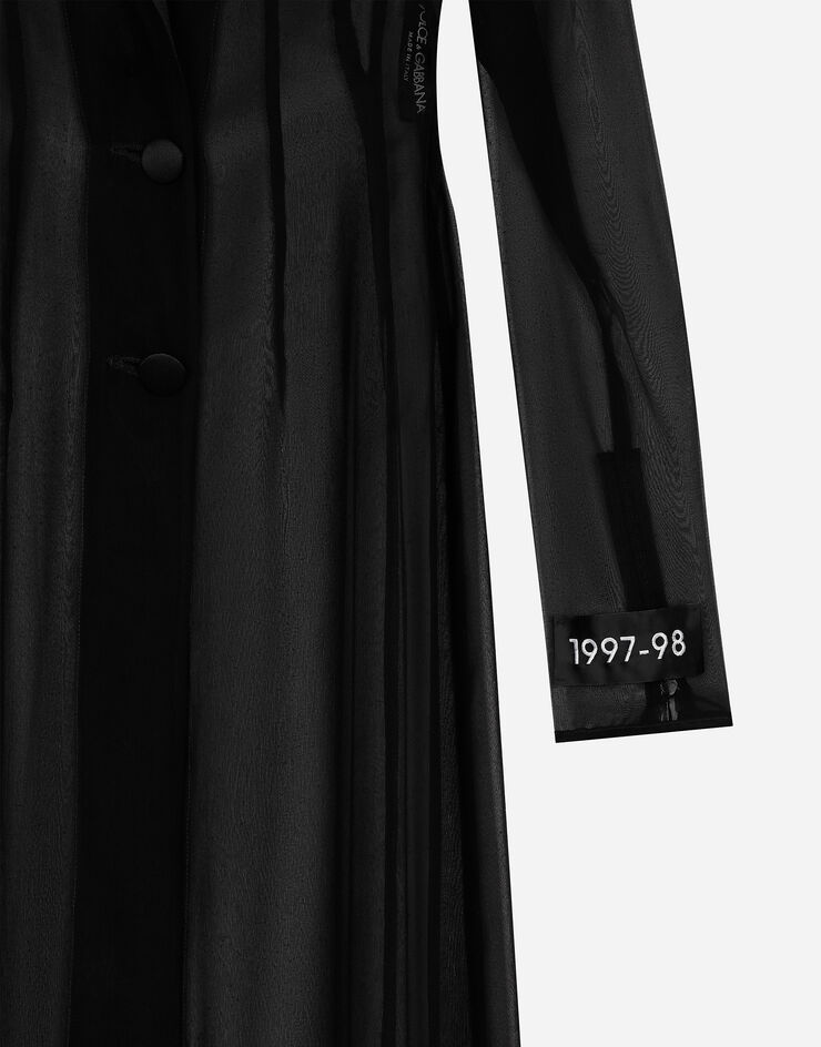 Silk chiffon duster coat in Black for