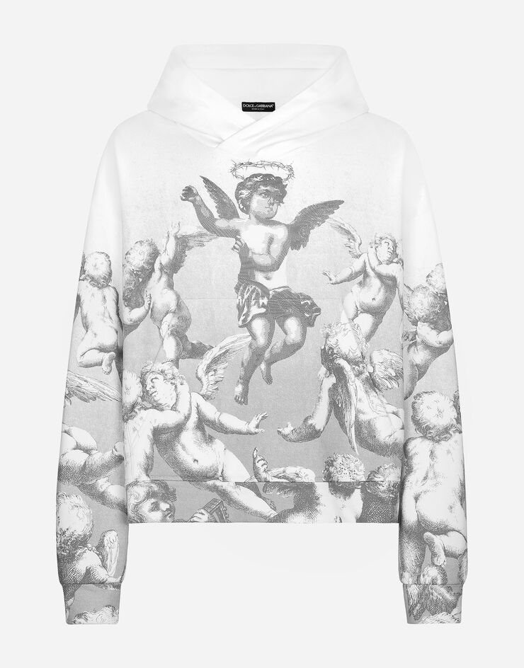 DOLCE&GABBANA BLANCO jersey hoodie with angel print in White for ...
