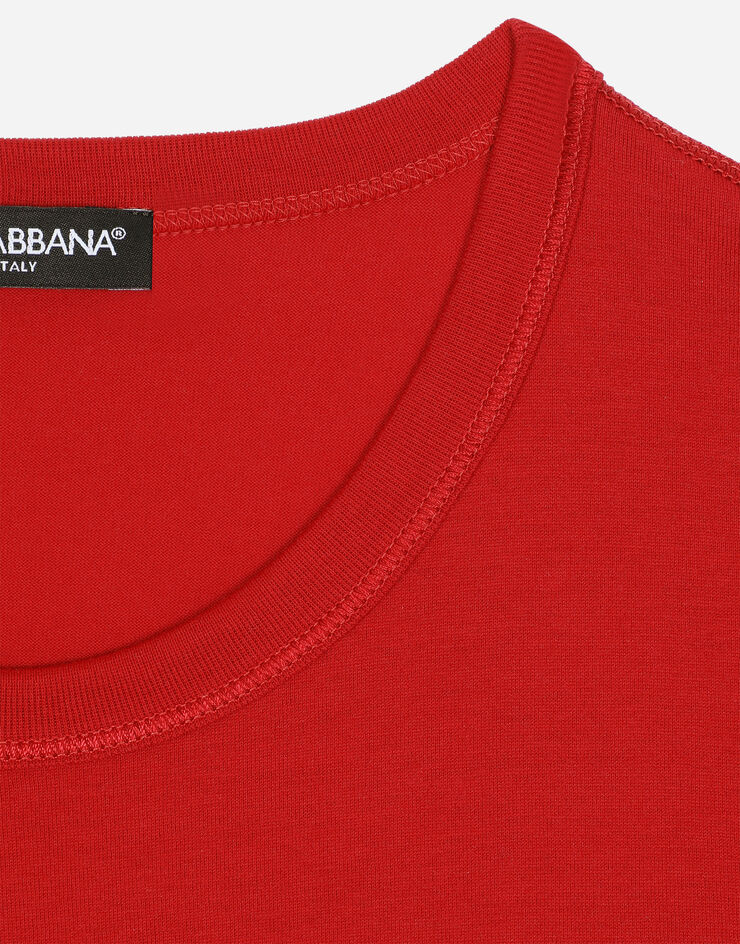 Cotton T-shirt with Dolce&Gabbana® in US branded | Red for tag