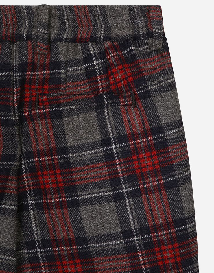 Dolce & Gabbana Tartan wool-blend shorts with Dolce&Gabbana logo Multicolor L43Q43FQMFZ