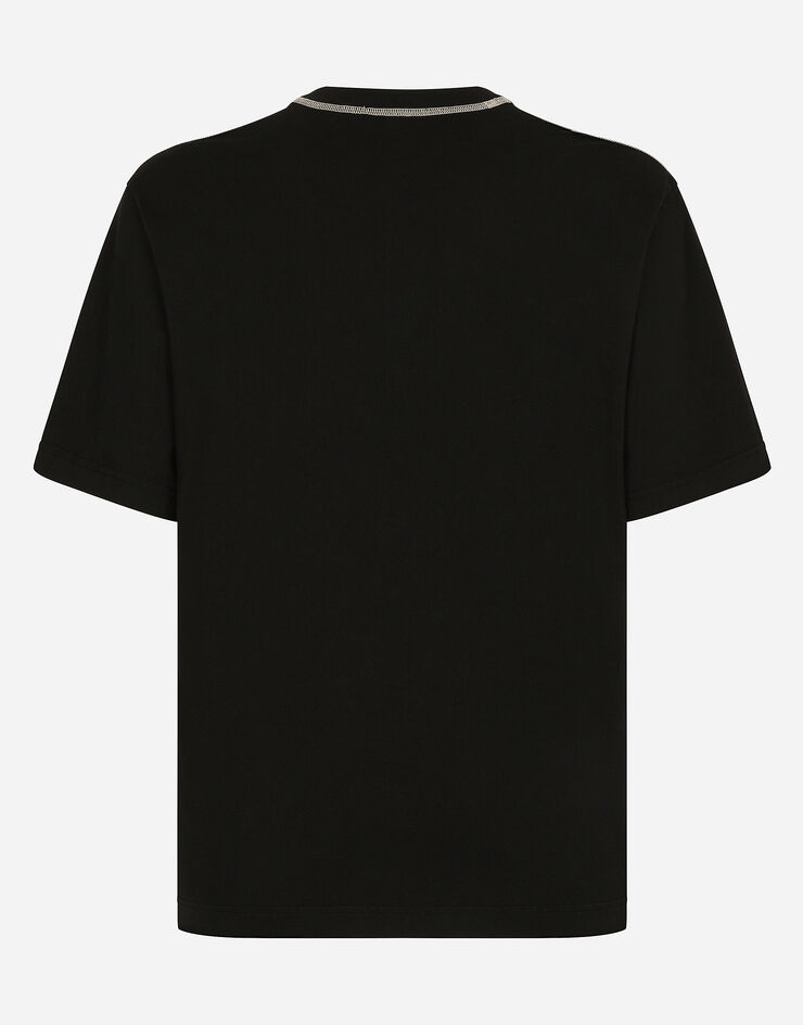 Dolce & Gabbana Camiseta de algodón con logotipo estampado Negro G8PN9TG7NWY