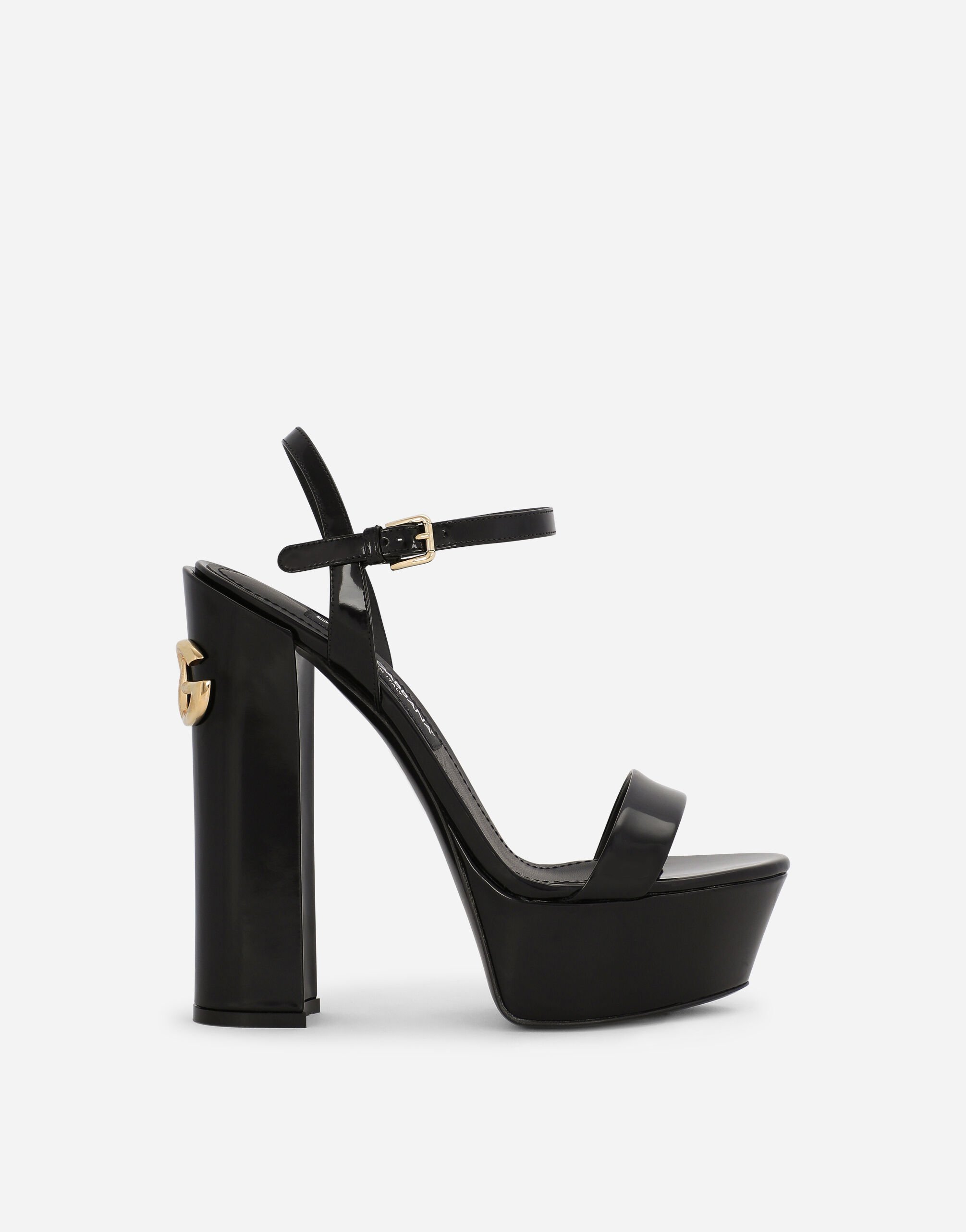 Dolce & Gabbana Polished calfskin platform sandals Black F26R2TOUADW