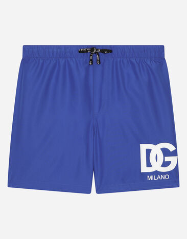 ${brand} Nylon swim trunks with DG logo ${colorDescription} ${masterID}