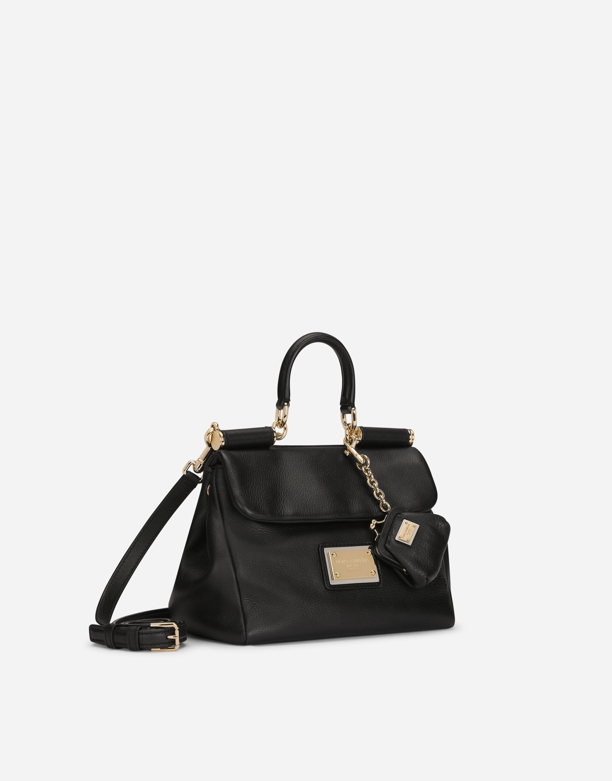 ブラックのウィメンズ Small calfskin Sicily soft bag | Dolce&Gabbana®