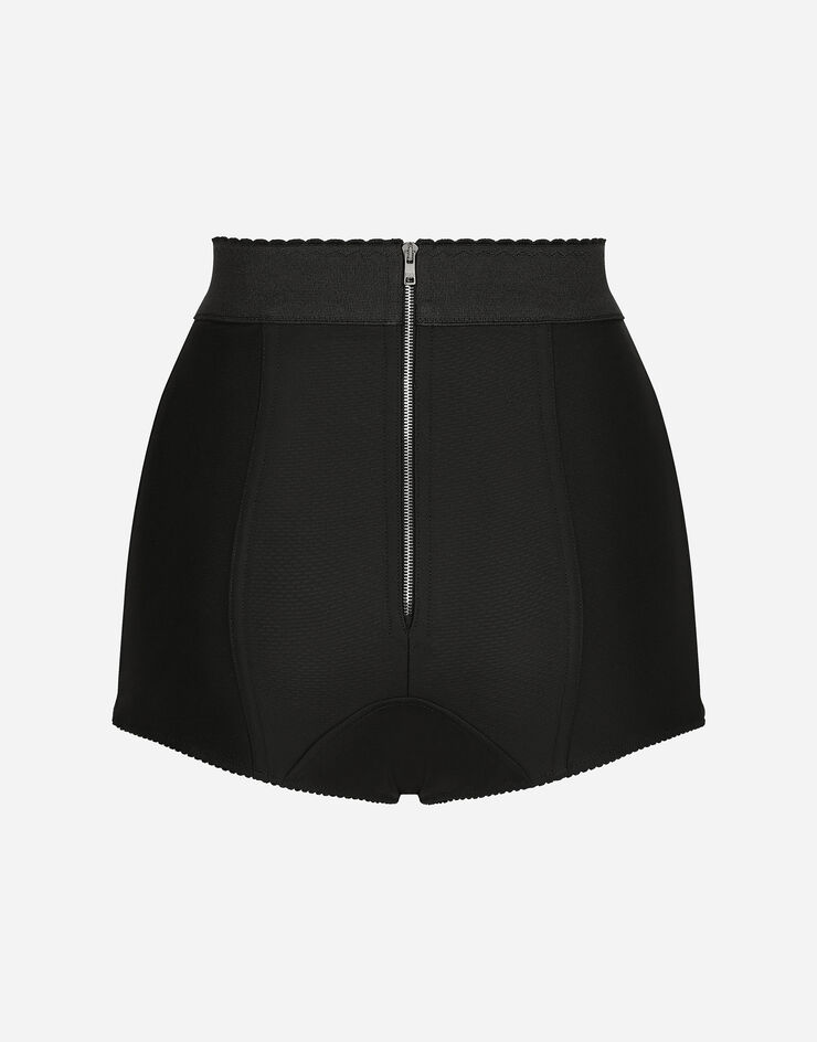 Dolce & Gabbana Culotte en raso de seda y marquisette elástico Negro FTAG1TGDCRP