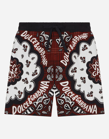 Dolce & Gabbana Jersey shorts with bandanna print Print L4JQT1II7CX