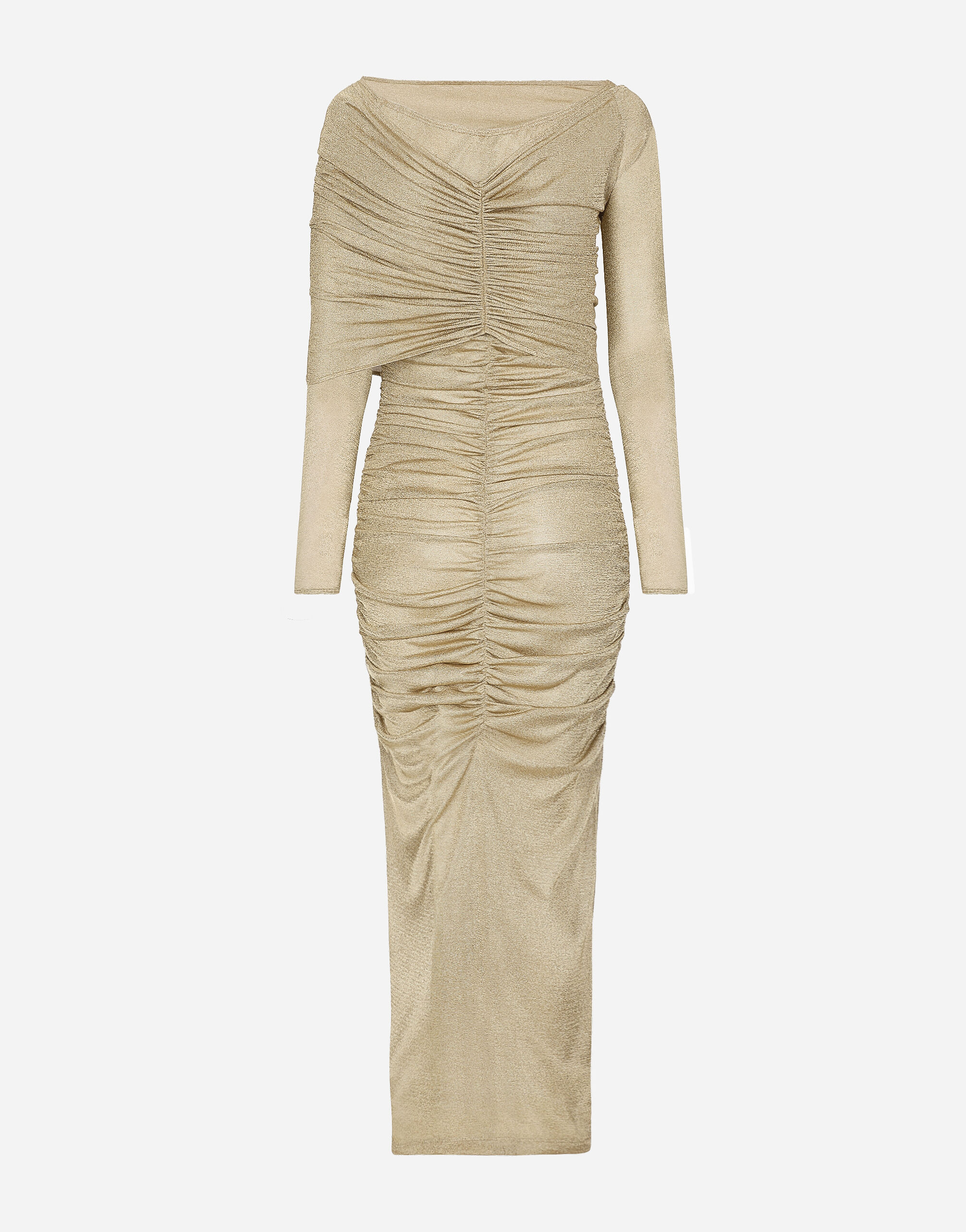 Dolce&Gabbana Lurex mesh calf-length skirt female Gold
