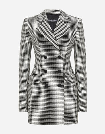 ${brand} Double-breasted houndstooth jacket ${colorDescription} ${masterID}