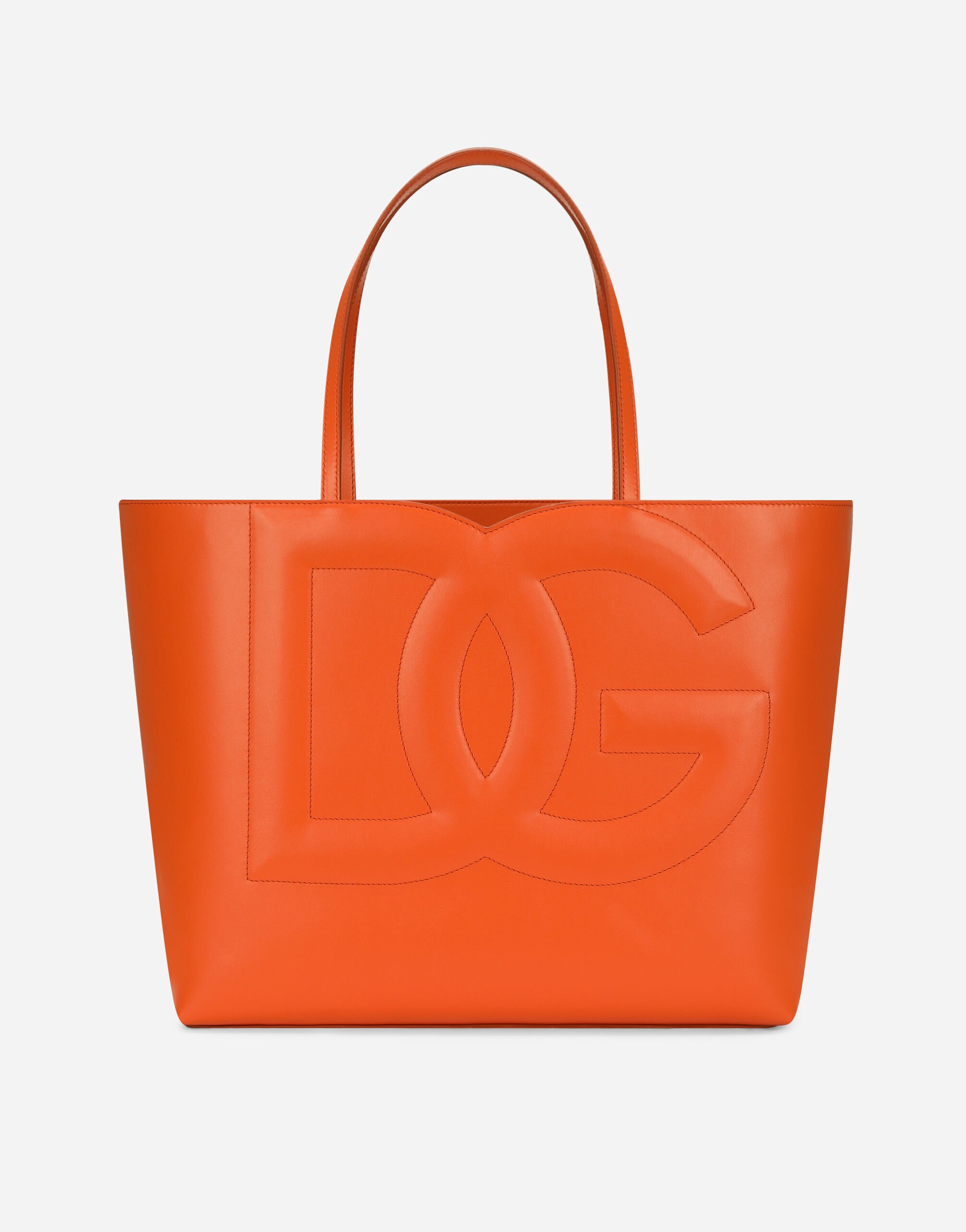 Dolce & Gabbana حقيبة تسوق متوسطة DG Logo Bag من جلد عجل وردي BB7287AS204