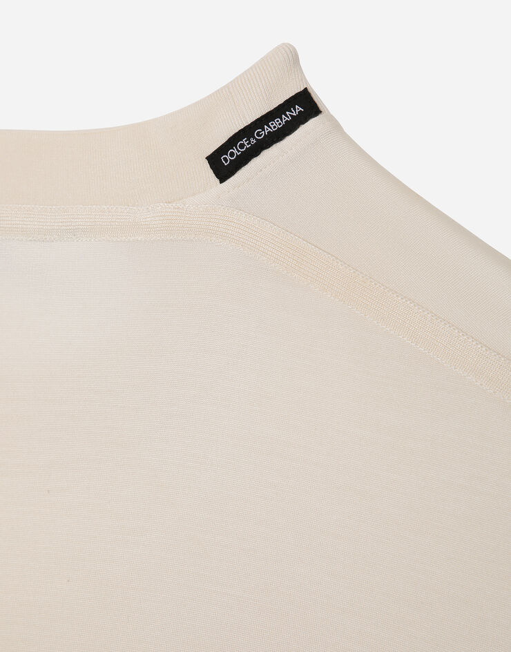 Short-sleeved silk T-shirt in White for Men | Dolce&Gabbana®