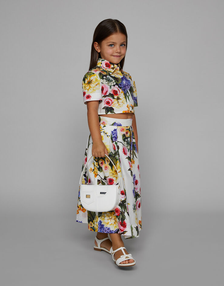 Dolce & Gabbana Long garden-print poplin skirt Imprima L55I01HS5Q5