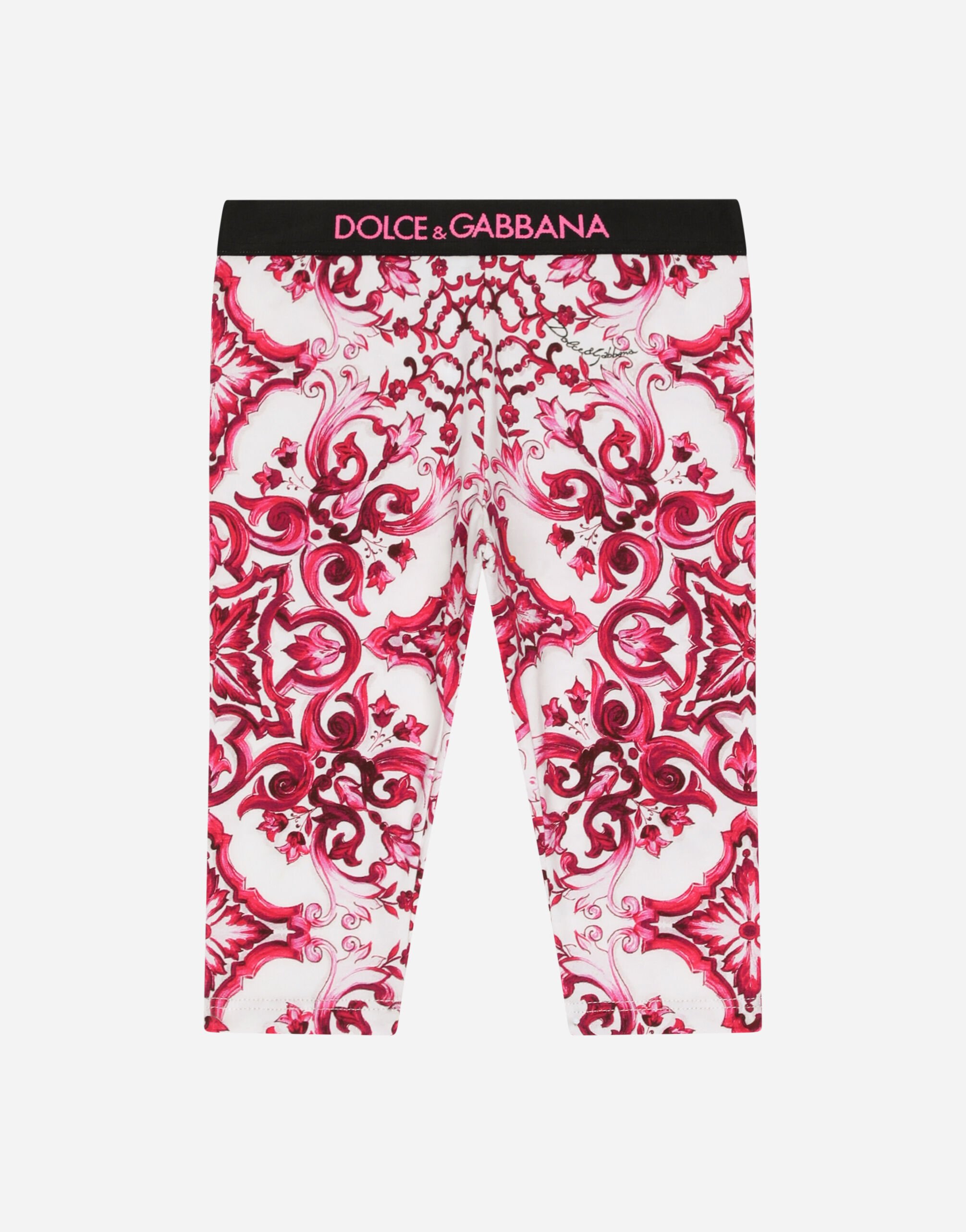 Dolce & Gabbana Leggings aus Interlock Majolika-Print Drucken L23Q30FI5JU