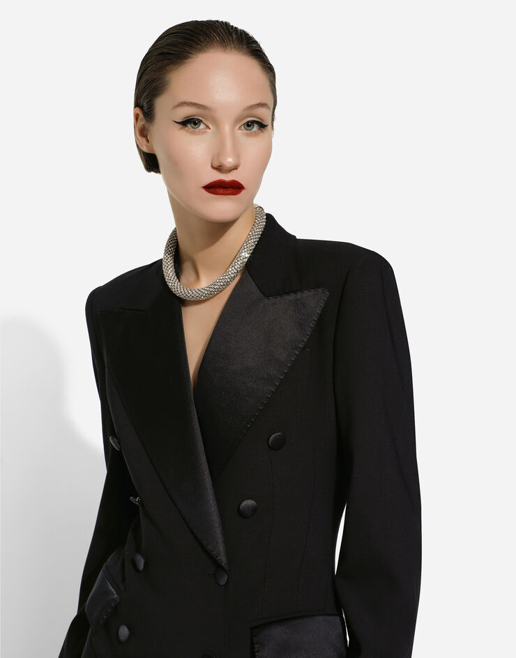Dolce&Gabbana 连体衣式双排扣礼服夹克 黑 F780JTGDBA8