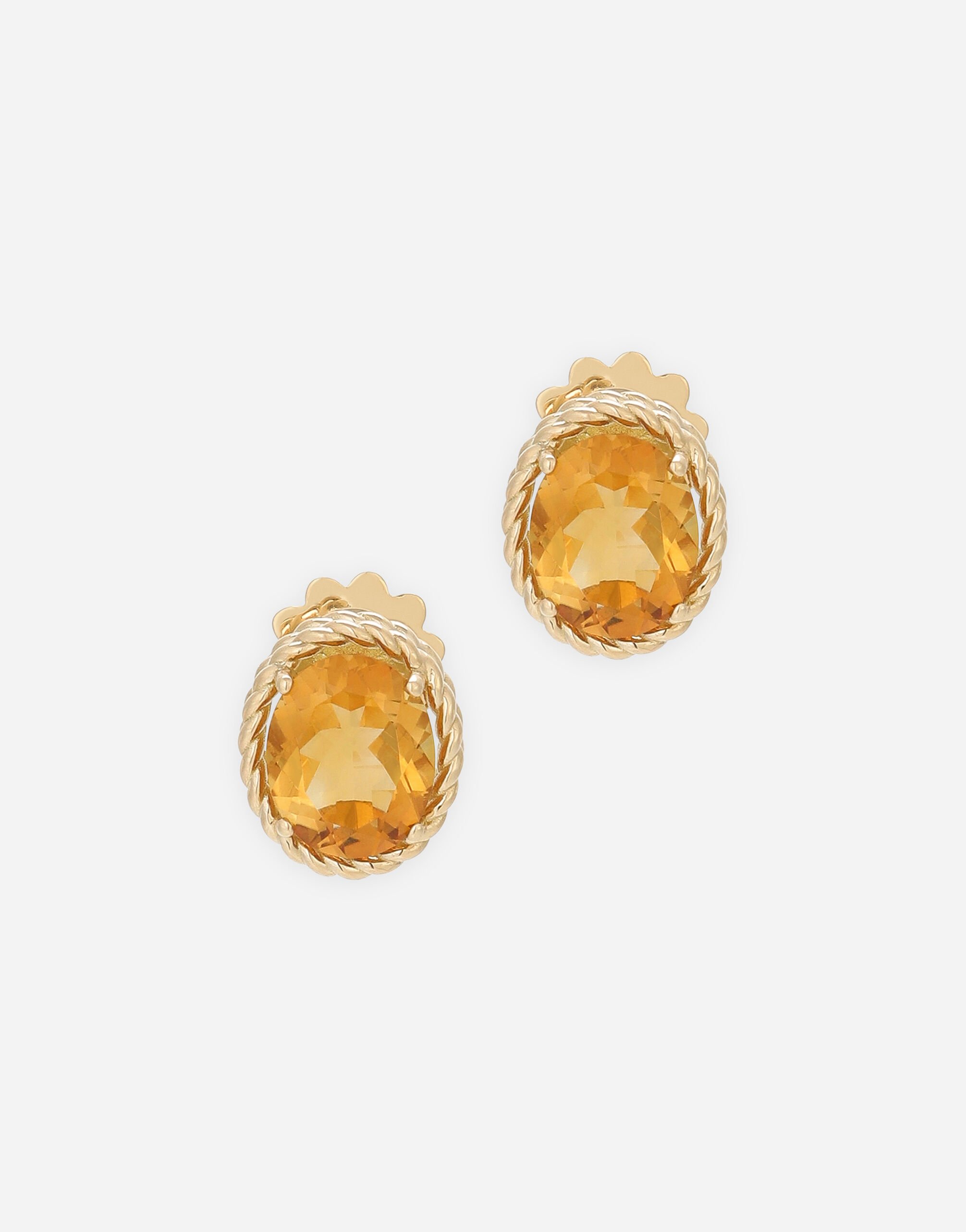 Dolce & Gabbana Boucles d’oreilles Anna en or jaune 18 ct avec citrines Rouge WSQB1GWQM01