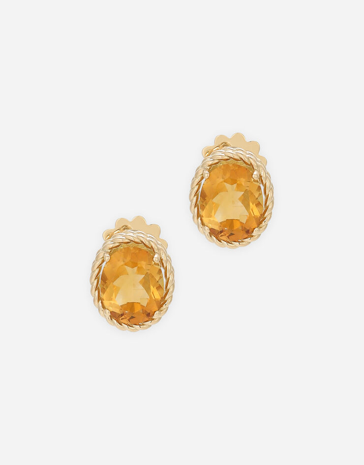 Dolce & Gabbana Boucles d’oreilles Anna en or jaune 18 ct avec citrines Doré WEQA1GWQC01
