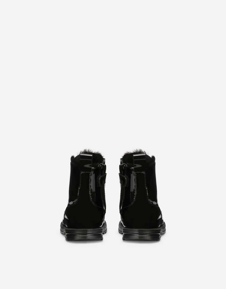 Dolce & Gabbana Bota estilo militar de charol Negro D20073A3B70
