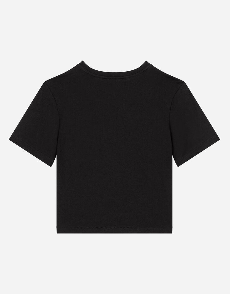 Dolce & Gabbana Dolce&Gabbana 徽标平纹针织 T 恤 黑 L5JTKTG7L1K