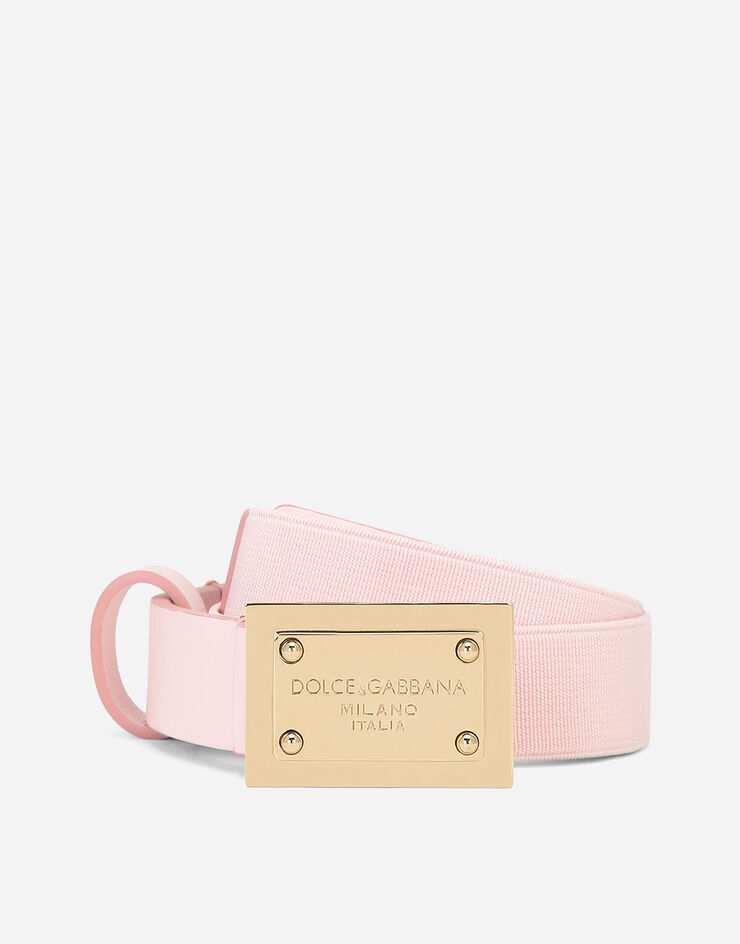 Dolce&Gabbana Cinturón con placa con logotipo Rosa EE0064AE271