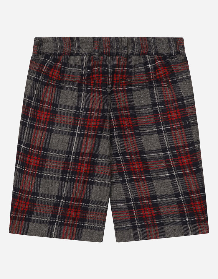 Dolce & Gabbana Tartan-Bermudas aus Wollmix mit Dolce&Gabbana-Logo Mehrfarbig L43Q43FQMFZ