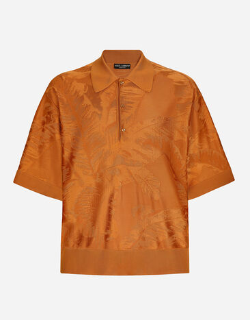 Dolce & Gabbana Oversize short-sleeved silk jacquard polo-shirt Multicolor G5LY0DG8LA5