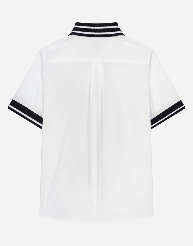 Dolce & Gabbana Polo tipo camisa de popelina con logotipo Dolce&Gabbana Blanco L43S57G7NML