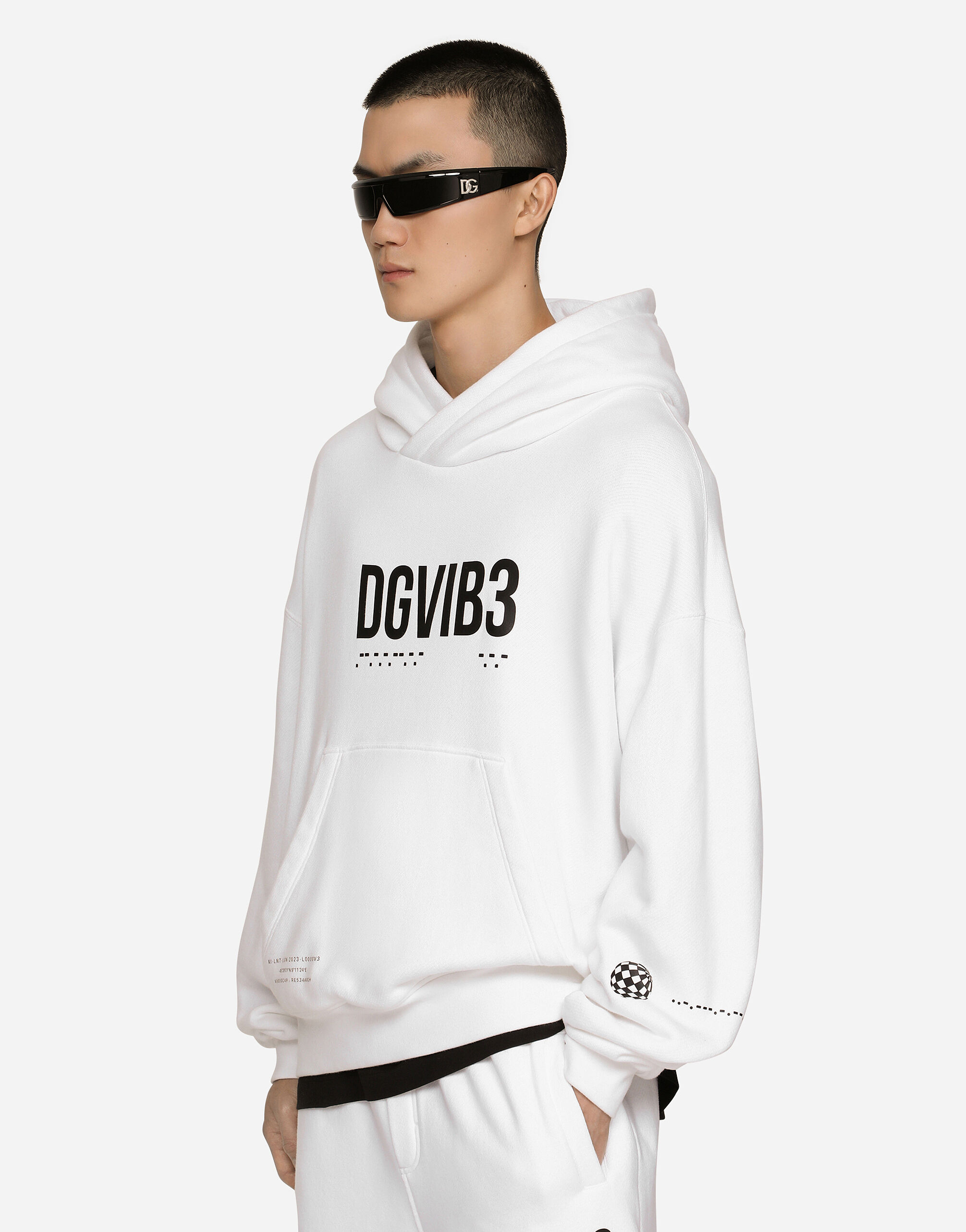 ホワイトのメンズ Jersey hoodie with DGVIB3 print | Dolce&Gabbana®