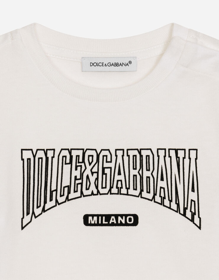 Dolce & Gabbana T-shirt en jersey à logo Dolce&Gabbana Blanc L1JTEYG7N4N