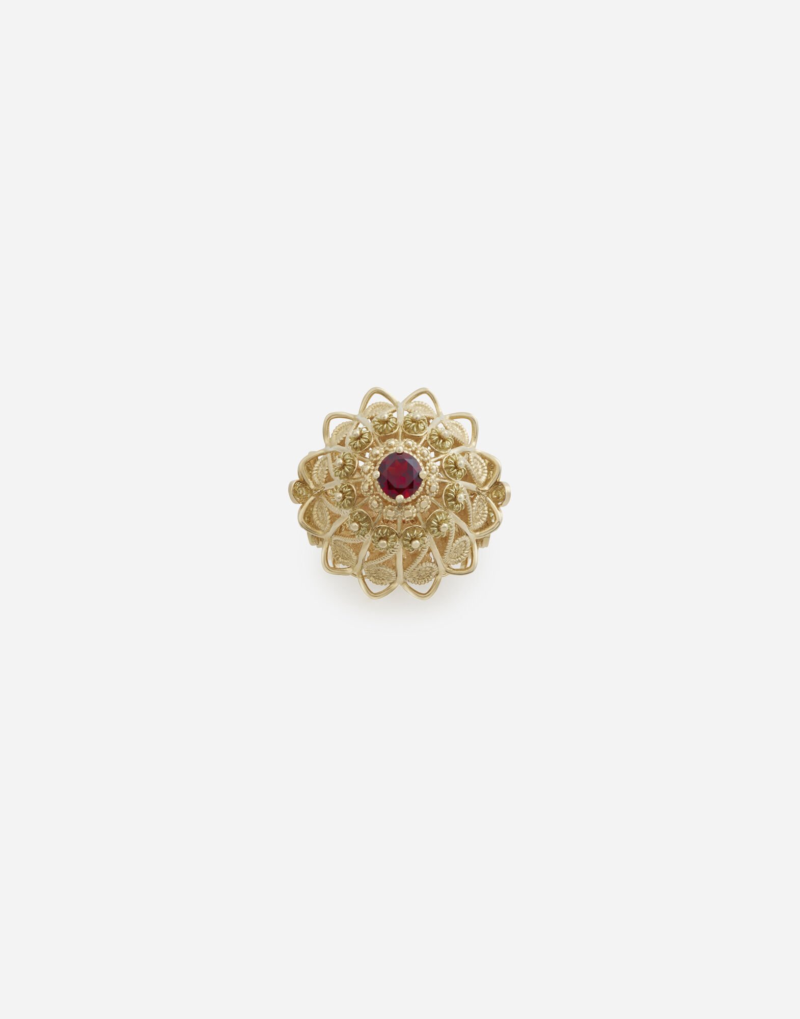 ${brand} Pizzo ring in yellow gold and rhodolite garnet ${colorDescription} ${masterID}