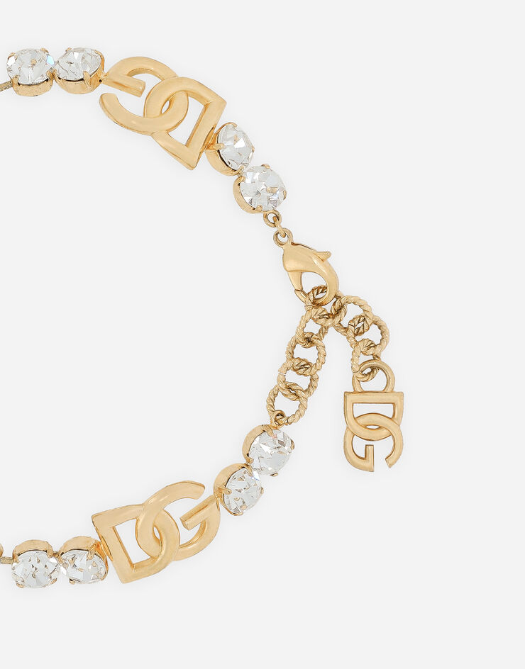 Dolce & Gabbana Rhinestoned choker with DG logo Gold WNO4S6W1111