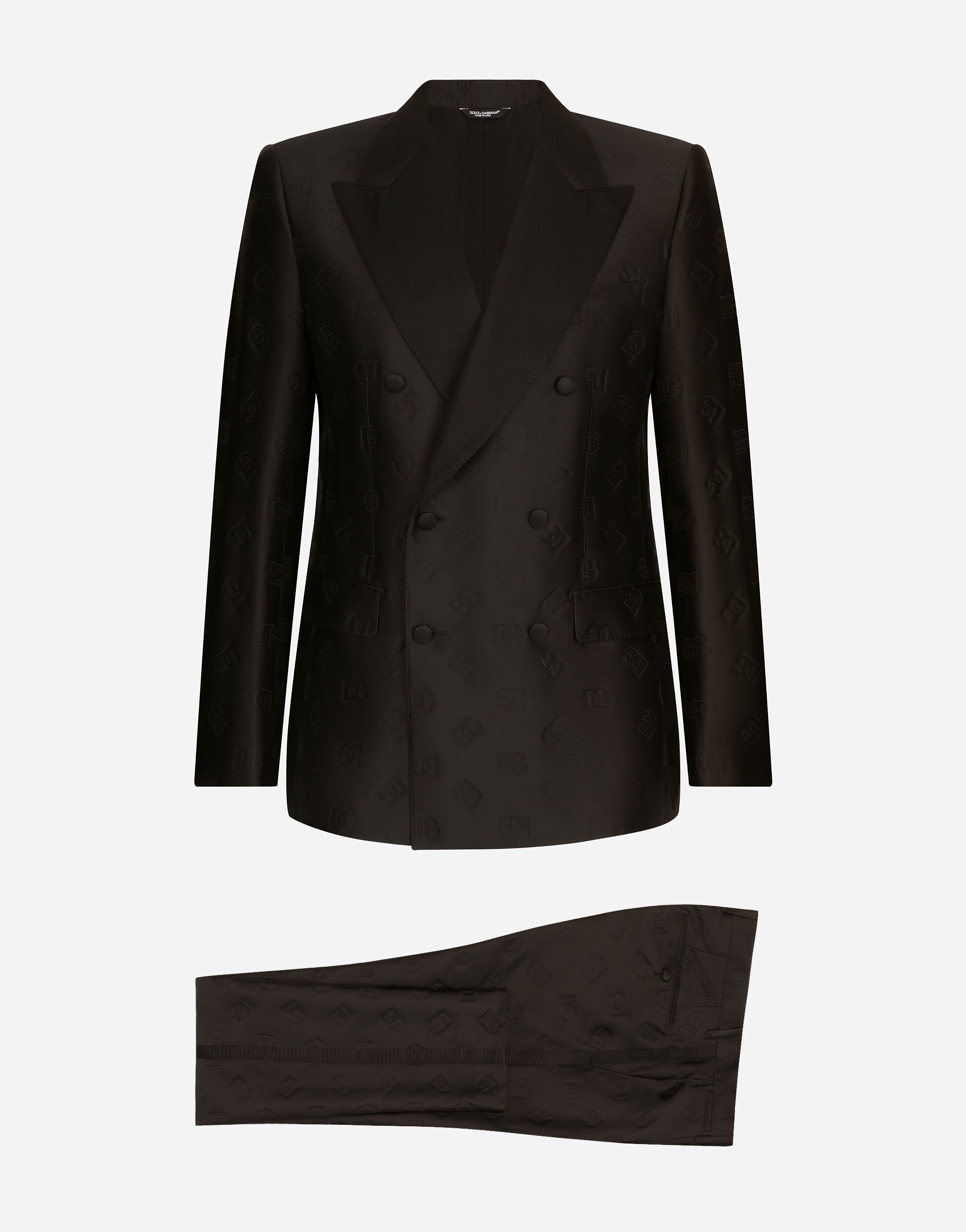 ${brand} Double-breasted Sicilia-fit tuxedo suit with DG monogram ${colorDescription} ${masterID}