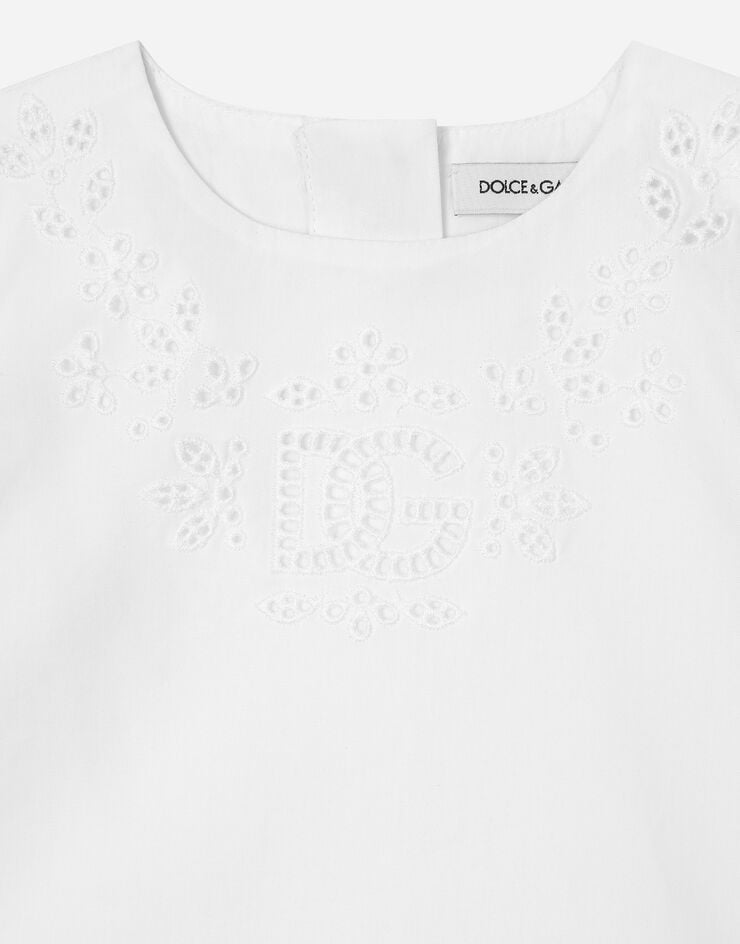 Dolce & Gabbana Vestido de popelina con logotipo DG Blanco L23DY3G7NXW