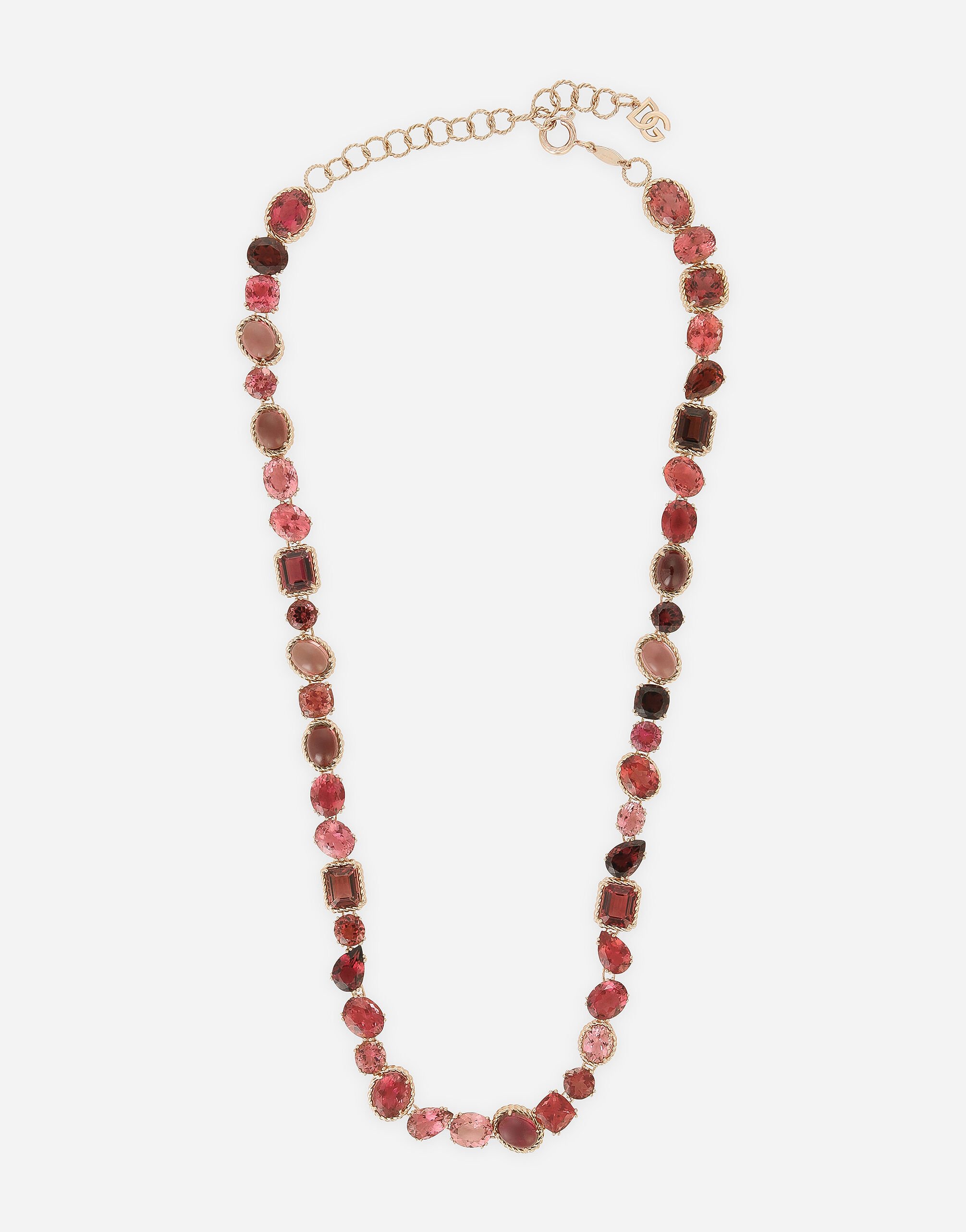 ${brand} Anna necklace in red gold 18kt with toumalines ${colorDescription} ${masterID}