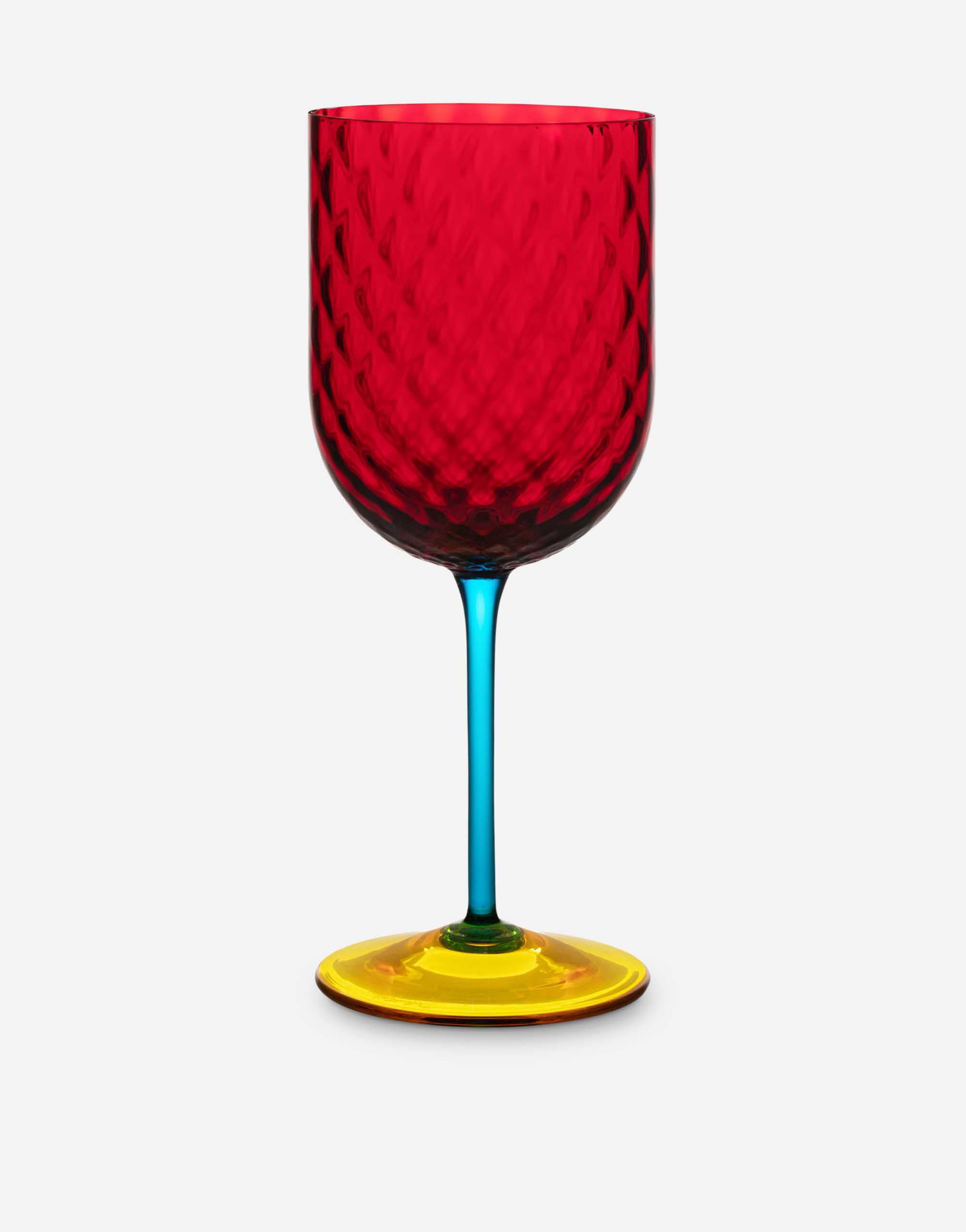 Dolce & Gabbana Hand-Blown Murano Red Wine Glass Multicolor TCK014TCAFM