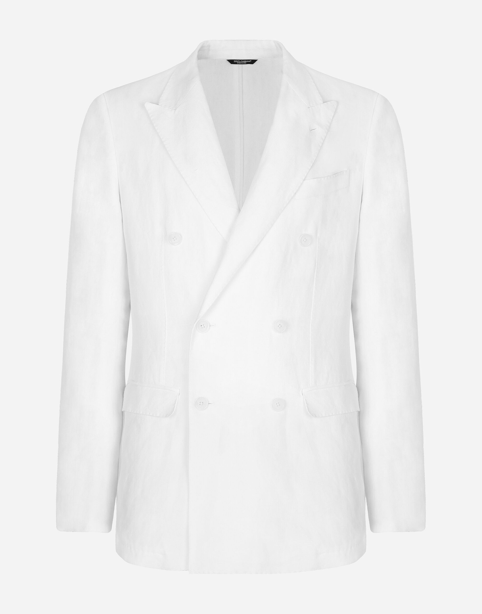 Dolce & Gabbana Двубортный льняной пиджак Taormina белый GKAHMTFUTBT