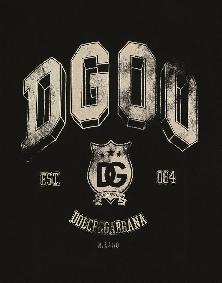 Dolce & Gabbana Cotton T-shirt with logo print Black G8PN9TG7NWY